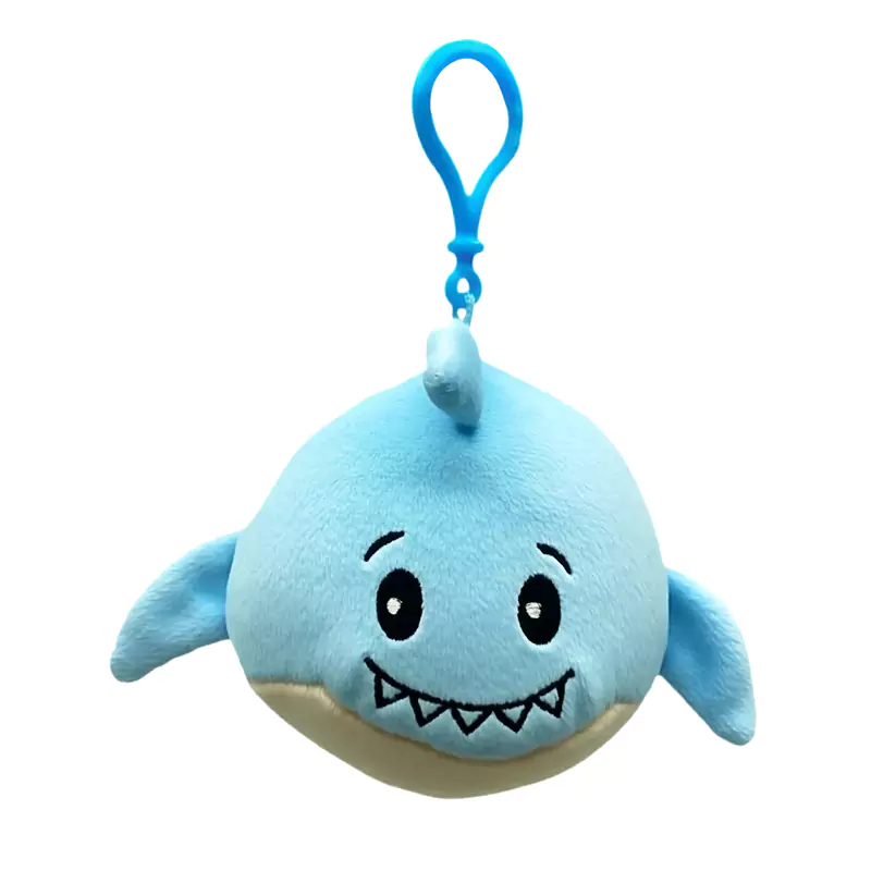 Blauwe mooie haai pluche sleutelhanger