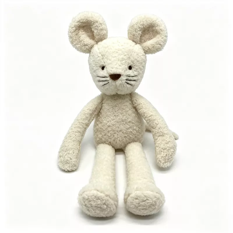 Romige witte rattenknuffel met lange benen